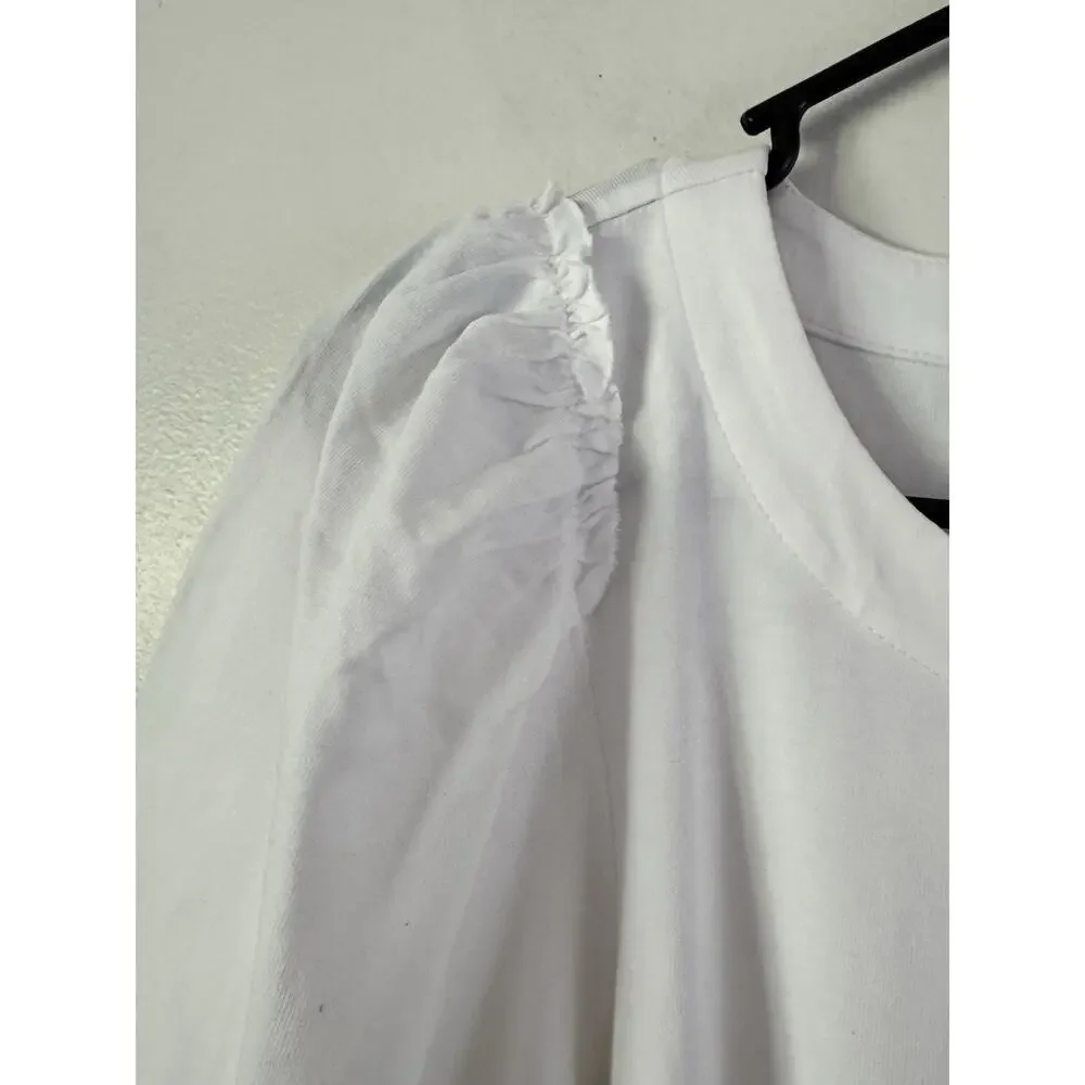 NWD Madewell Puff Sleeve Tee White Size XS